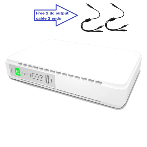 SKE POE432P Mini DC UPS Output 17W 5V 9V 12V 15V 24V UPS | with free 2pcs  2-In-1 DC Cable